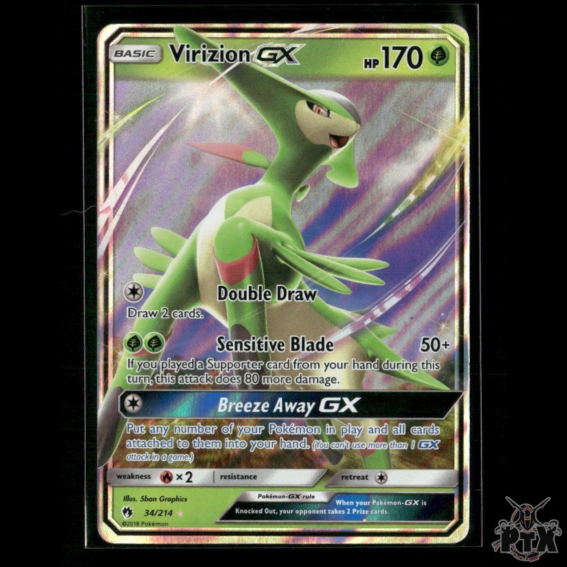 Virizion GX 34/214 SM - Lost Thunder NM Pokemon