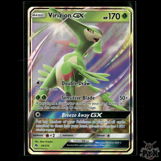 Virizion GX 34/214 SM - Lost Thunder NM Pokemon