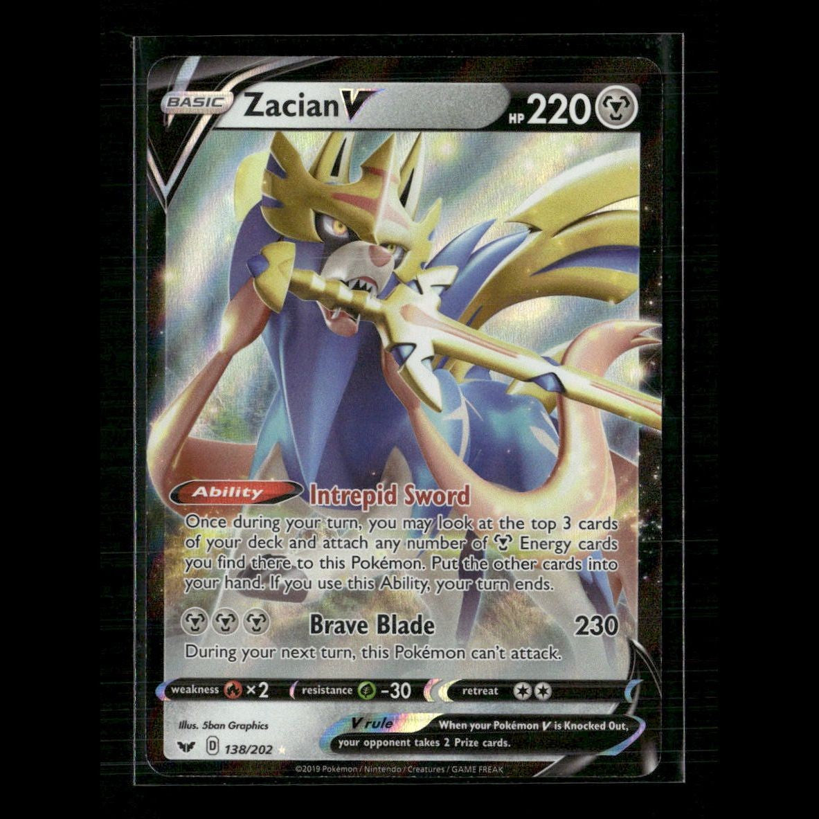 Zacian V 138/202 SWSH01: Sword & Shield Base Set NM Pokemon