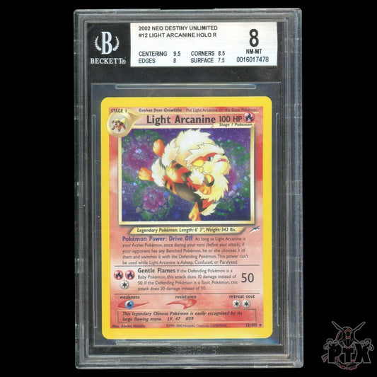 Light Arcanine Holo #12/105 BGS 8 Neo Destiny Pokemon 2002