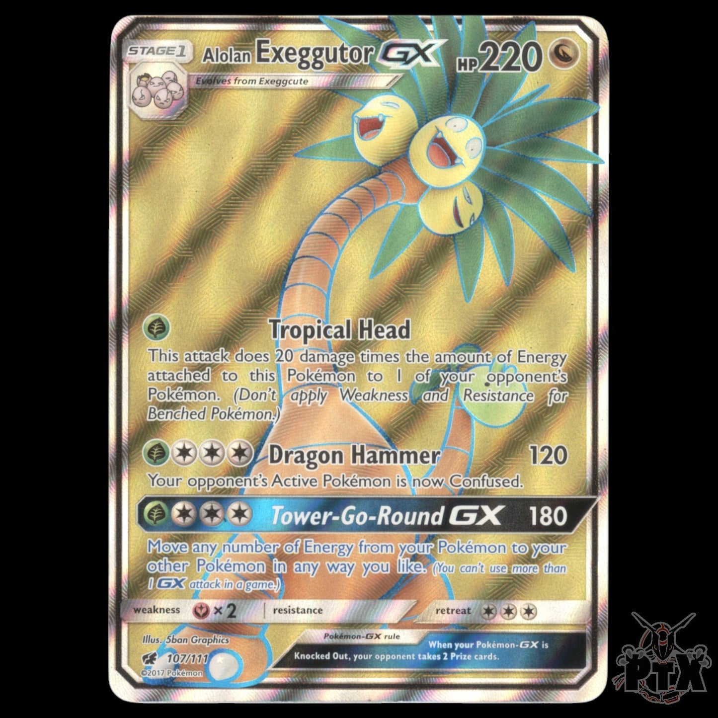 Alolan Exeggutor GX #107/111 Crimson Invasion NM/Near Mint Pokemon 2017