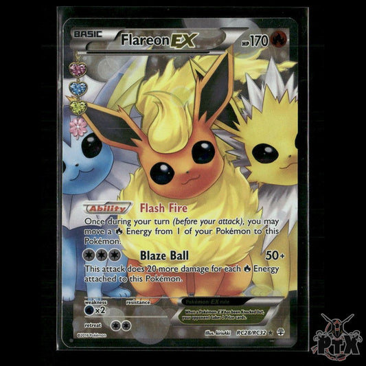 Flareon EX (Full Art) RC28/RC32 Generations: Radiant Collection NM/LP Pokemon