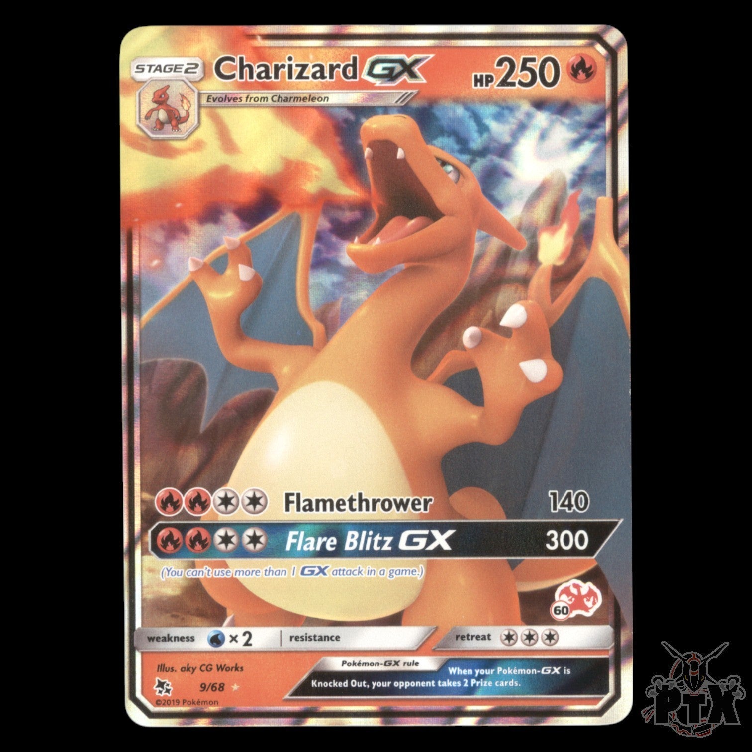Charizard gx (#60 Stamped) #9/68 Battle Academy Promo NM/Near Mint Pokemon 2019