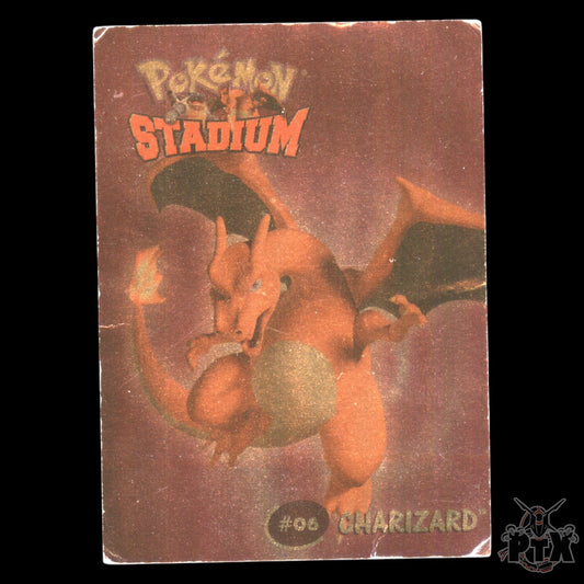 Pokemon Stadium Danone Charizard #06 Gold Foil HP/Heavily Played 2000