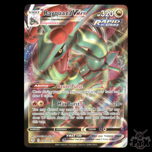 Rayquaza Vmax #111/203 Evolving Skies NM/Near Mint Pokemon 2021