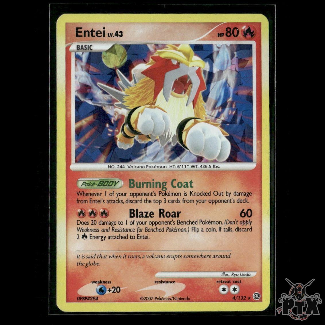 Entei (Cracked Ice Holo) 4/132 Diamond & Pearl Promo HP Pokemon