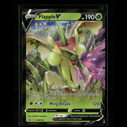 Flapple V 018/163 SWSH05: Battle Styles NM Pokemon