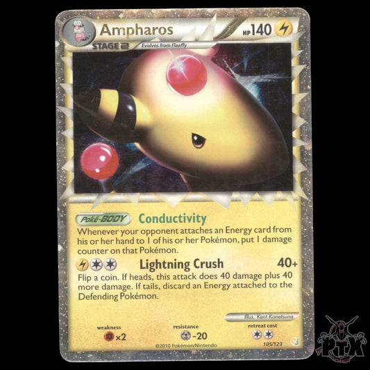Ampharos Prime #105/123 Heartgold & Soulsilver MP/HP Pokemon 2010