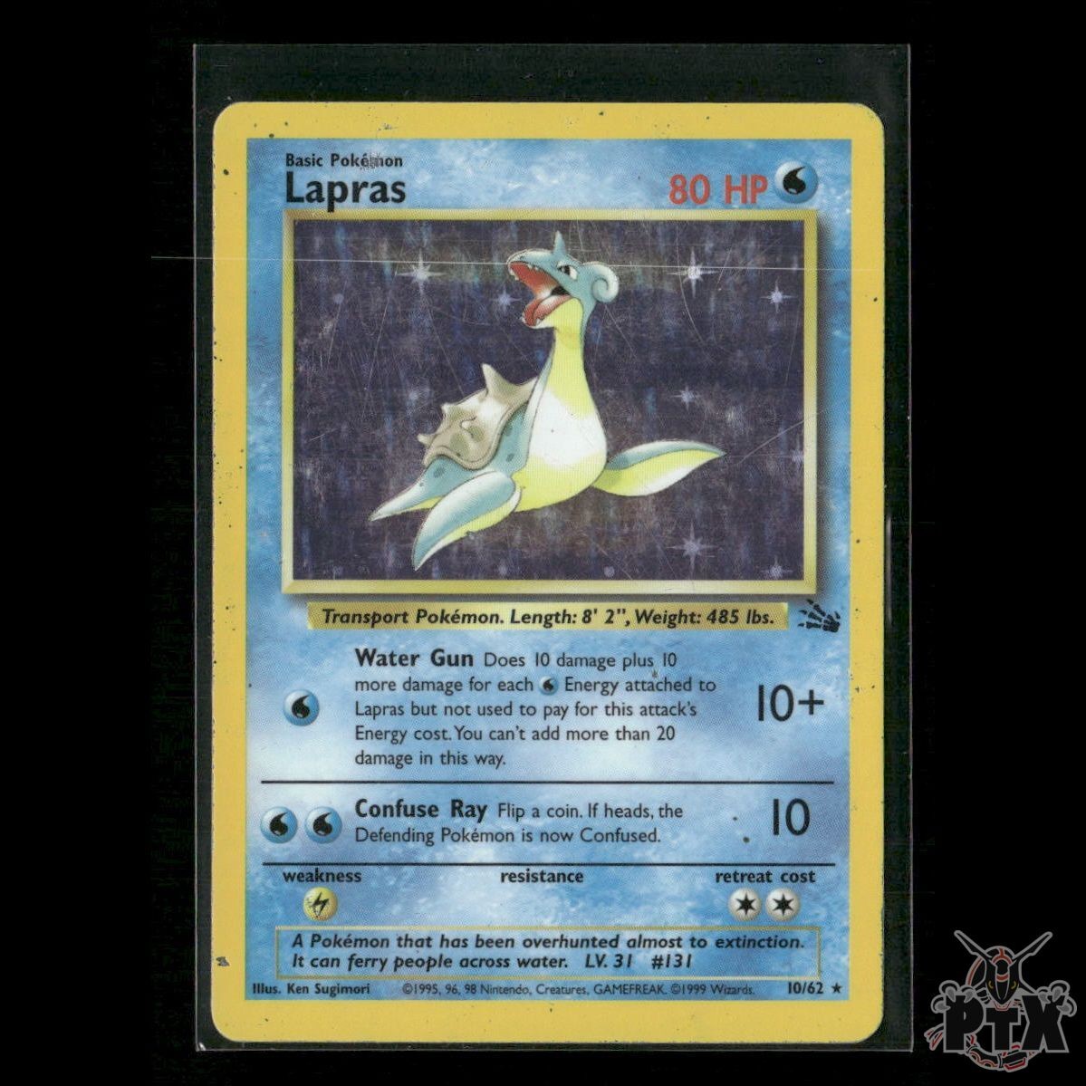 Lapras Holo 10/62 Fossil HP Pokemon