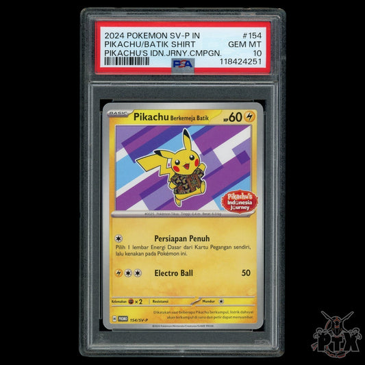 Pikachu Batik #154/SV-P PSA 10 Indonesia Journey Promo Pokemon 2024