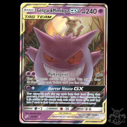 Gengar & Mimikyu GX #53/181 Team Up NM/Near Mint(Micro Crease) Pokemon 2019