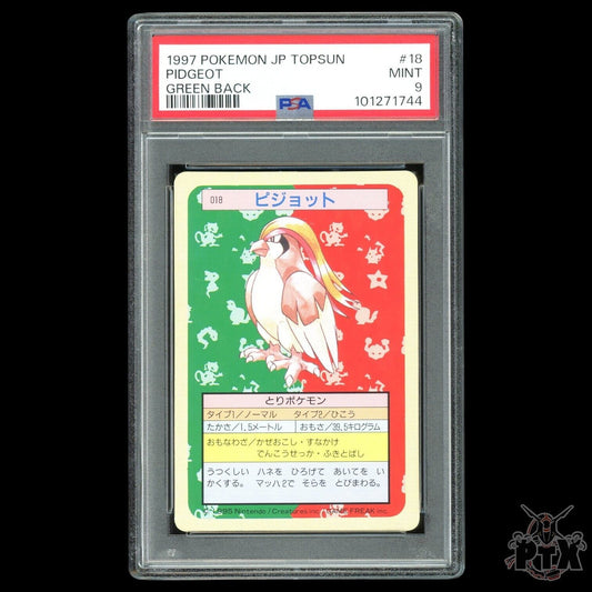 Pidgeot #18 PSA 9 Japanese Topsun Green Back Pokemon 1997