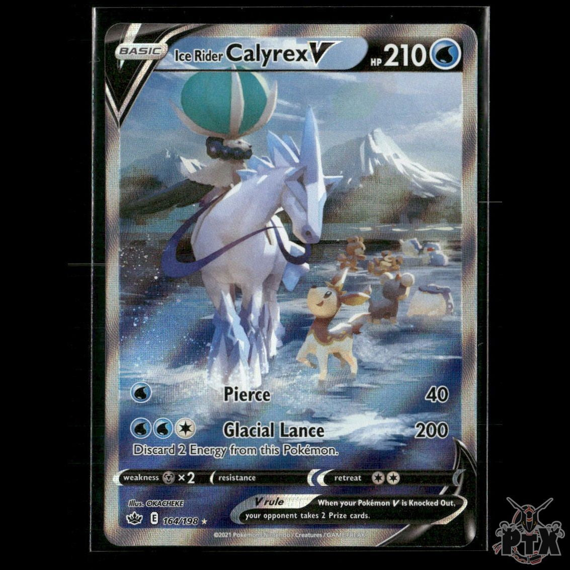 Ice Rider Calyrex V (Alternate Full Art) 164/198 Chilling Reign NM Pokemon