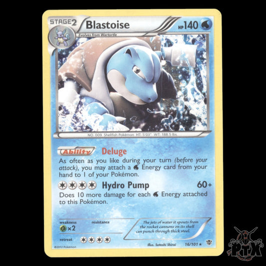 Blastoise #16/101 Plasma Blast MP/Moderatly Played Pokemon 2012