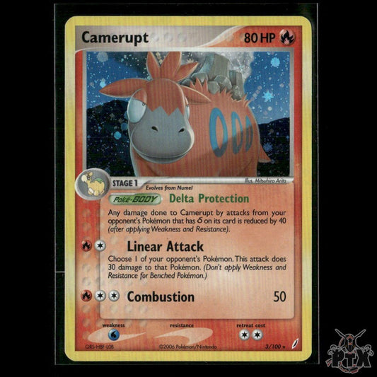 Camerupt Holo 3/100 Crystal Guardians MP Pokemon
