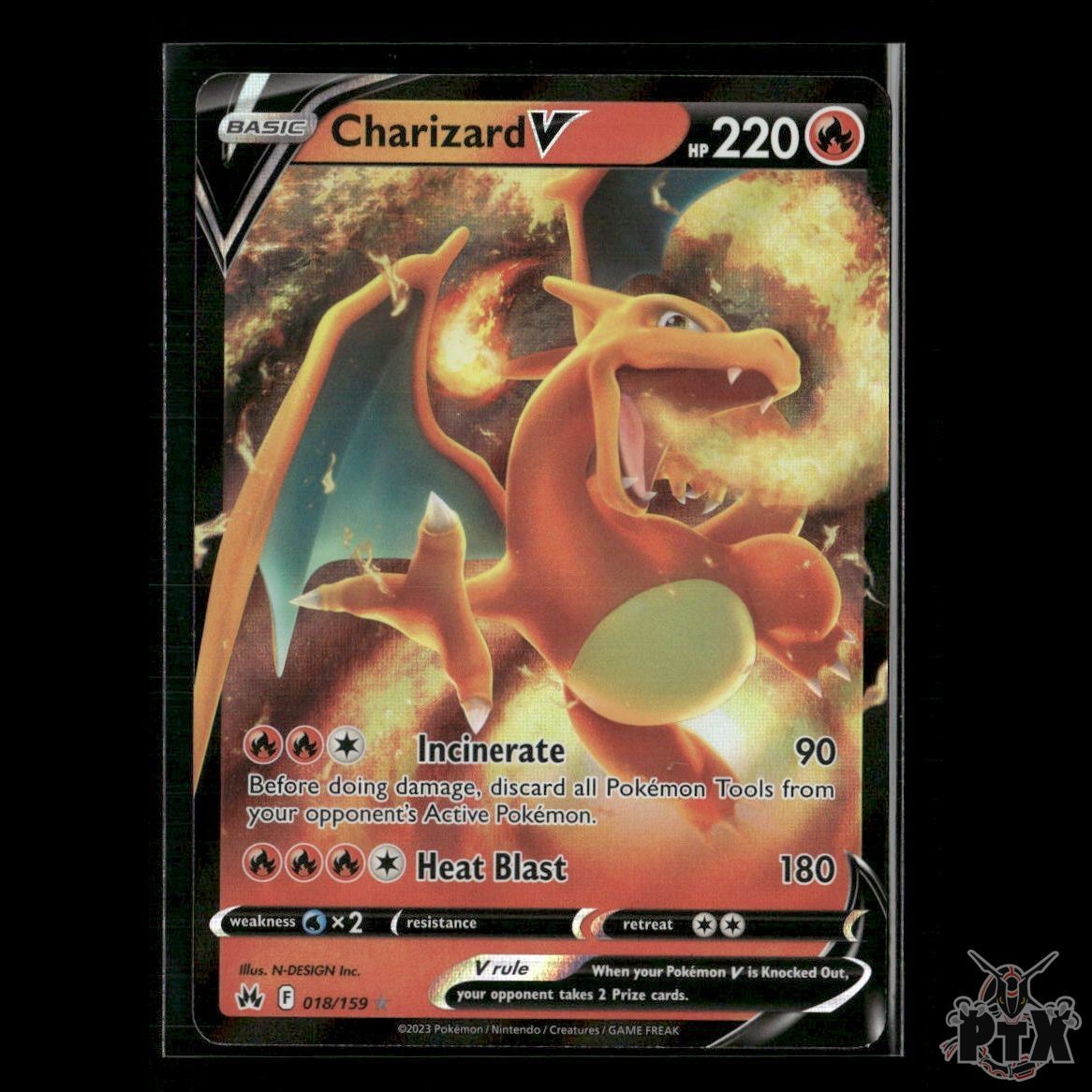 Charizard V 018/159 SWSH: Crown Zenith NM Pokemon
