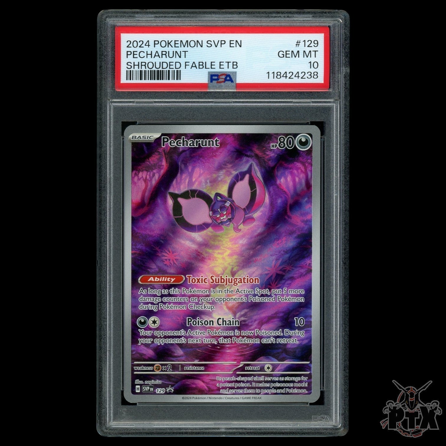 Pecharunt #129 PSA 10 Shrouded Fable Promo Pokemon 2024