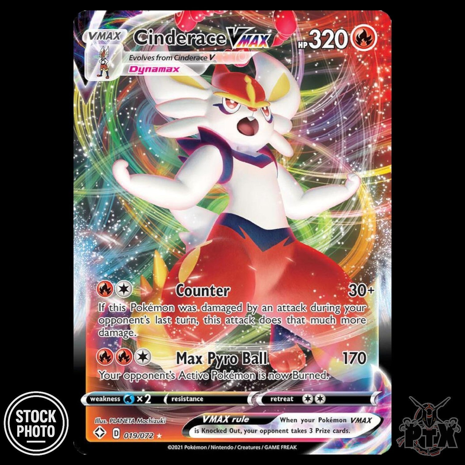 Cinderace VMAX #019/072 Shining Fates NM/Near Mint Pokemon 2021