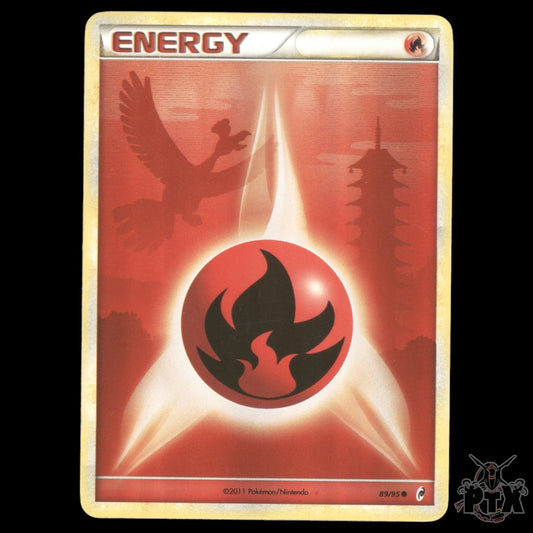 Fire Energy Holo #89/95 Call of Legends LP/MP(Small Crease) Pokemon 2011