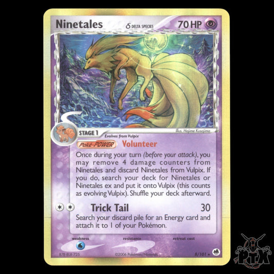 Ninetales Holo #8/101 EX Dragon Frontiers NM/Near Mint Pokemon 2006