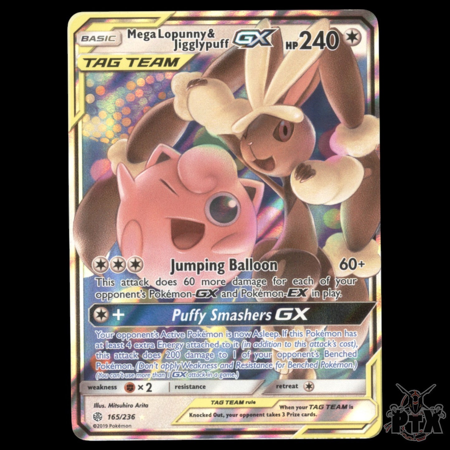 Mega Lopunny & Jigglypuff GX #165/236 Cosmic Eclipse NM/Near Mint Pokemon 2019