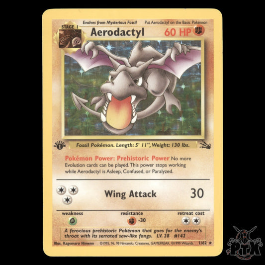 Aerodactyl Holo #1/62 1st Edition Fossil LP/Lightly Played Pokemon 1999