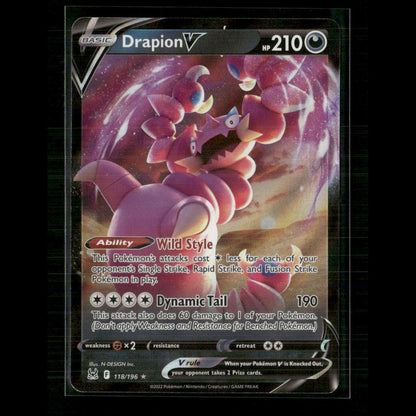 Drapion V 118/196 SWSH11: Lost Origin NM Pokemon