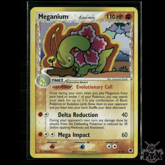 Meganium Holo 4/101 EX Dragon Frontiers NM Pokemon