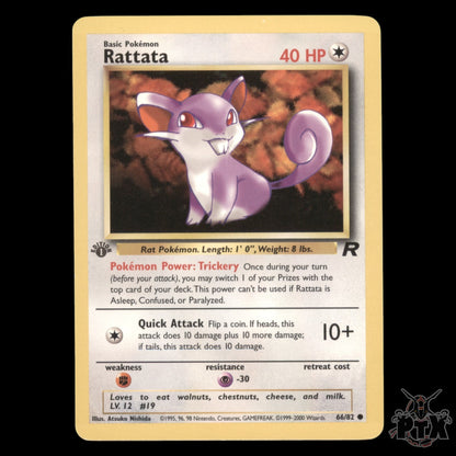Rattata #66/82 1st Edition Team Rocket LP/Lightly Played Pokemon 2000