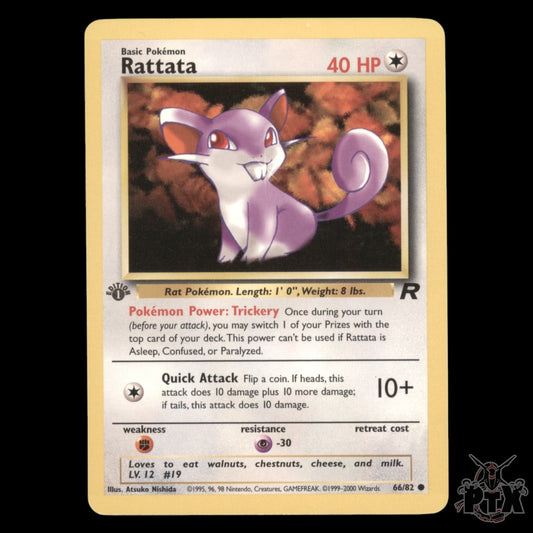 Rattata #66/82 1st Edition Team Rocket LP/Lightly Played Pokemon 2000