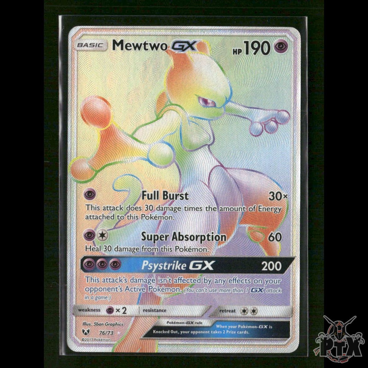Mewtwo GX (Secret) 76/73 Shining Legends NM Pokemon