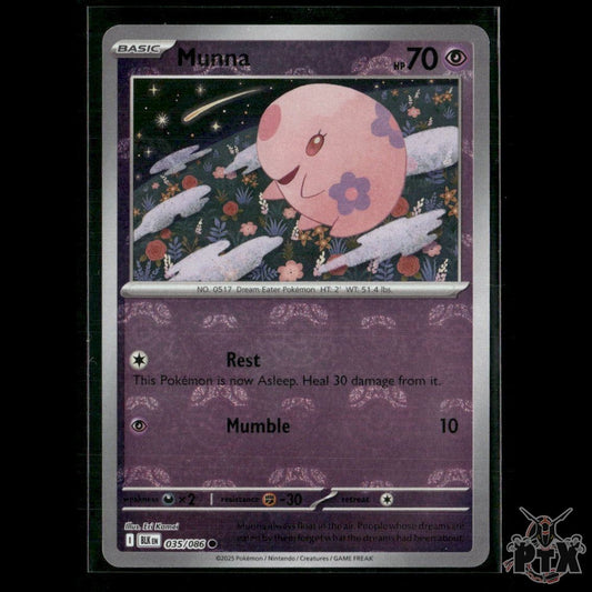 Munna (Master Ball Pattern) 035/086 SV: Black Bolt NM Pokemon