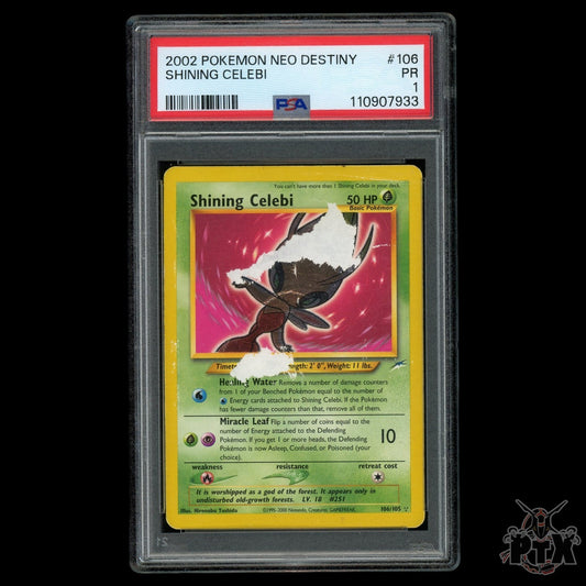 Shining Celebi 106/105 PSA 1 Neo Destiny Pokemon 2002