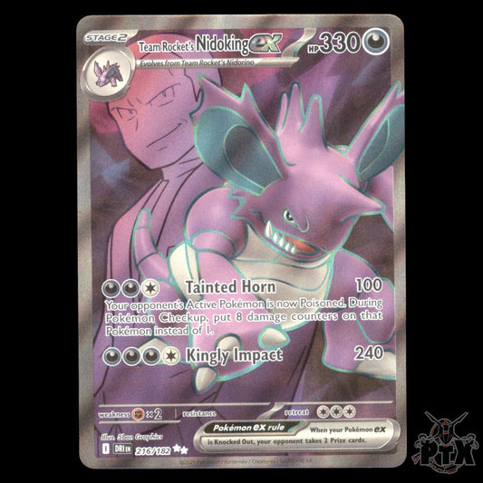 Team Rocket's Nidoking ex #216/182 Destined Rivals  NM/Near Mint Pokémon 2025