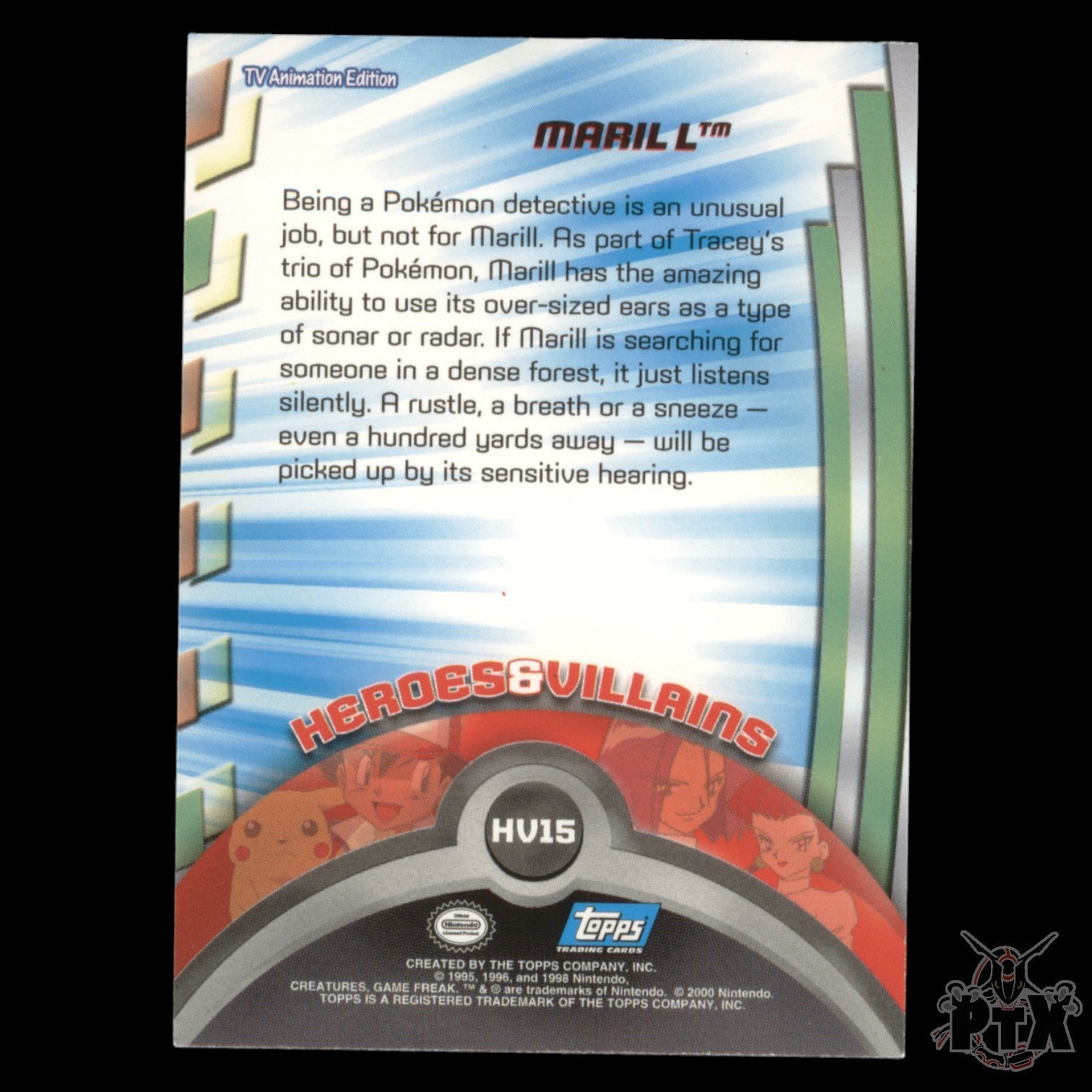 Topps Marill HV15 Foil Series 1 Pokemon 2000