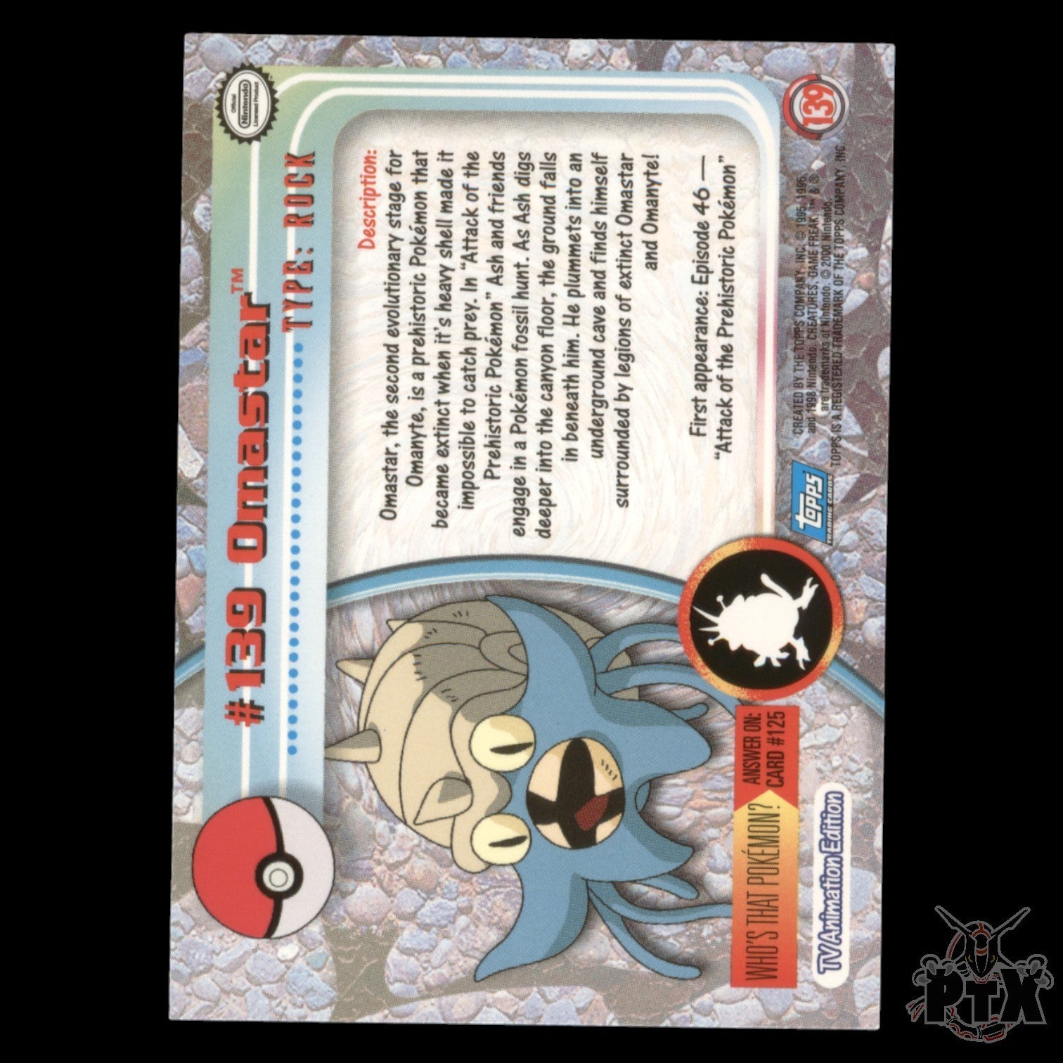 Topps Omastar #139 Foil Series 3 Pokemon 2000