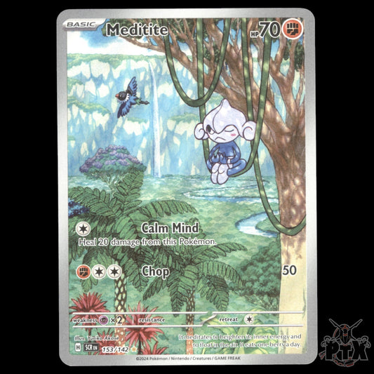 Meditite #153/142 Stellar Crown NM/Near Mint Pokemon 2024