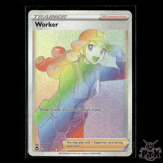Worker (Secret) 209/195 SWSH12: Silver Tempest NM Pokemon