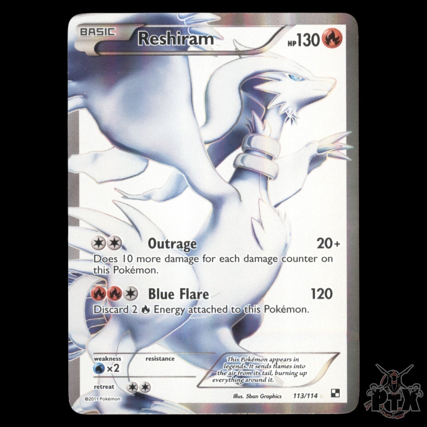 Reshiram #113/114 Black & White Base NM/LP Pokemon 2011