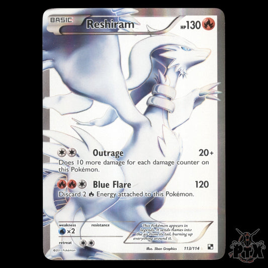 Reshiram #113/114 Black & White Base NM/LP Pokemon 2011