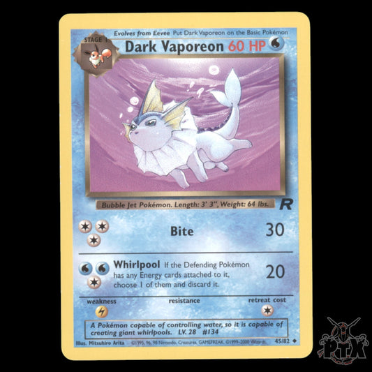 Dark Vaporeon #45/82 Team Rocket NM/Near Mint Pokemon 2000