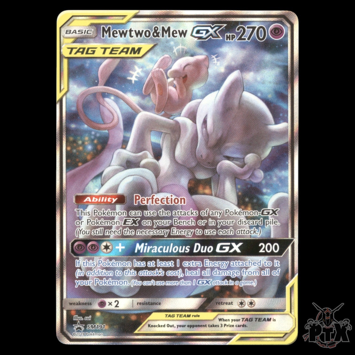 Mewtwo & Mew GX #SM191 Sun & Moon Promo NM/Near Mint Pokemon 2019