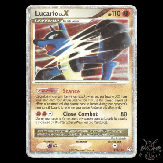 Lucario LV.X #122/123 Mysterious Treasures HP/Heavily Played Pokemon 2007