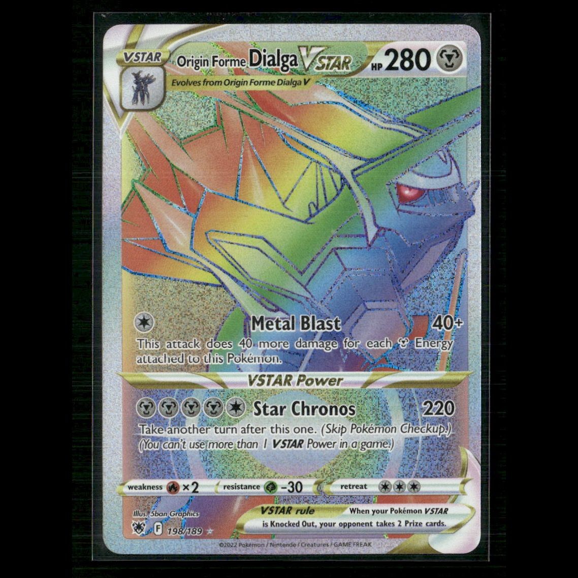 Origin Forme Dialga VSTAR (Secret) 198/189 SWSH10: Astral Radiance NM Pokemon