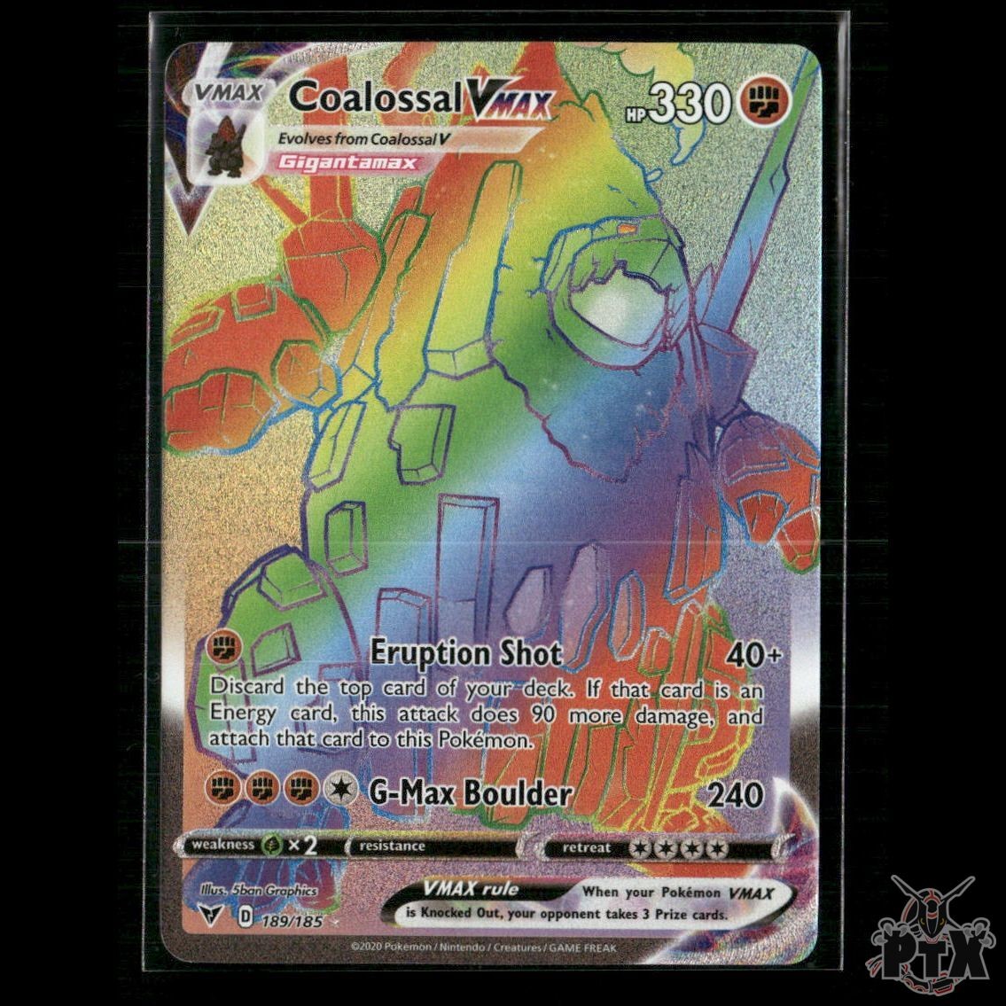 Coalossal VMAX (Secret) 189/185 SWSH04: Vivid Voltage NM Pokemon