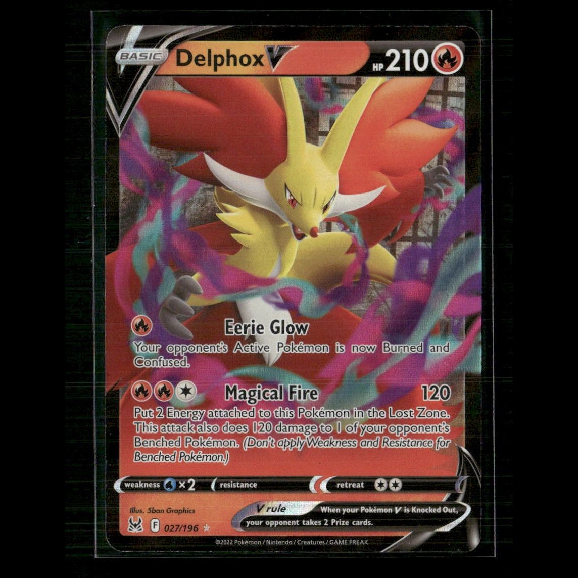 Delphox V 027/196 SWSH11: Lost Origin NM Pokemon