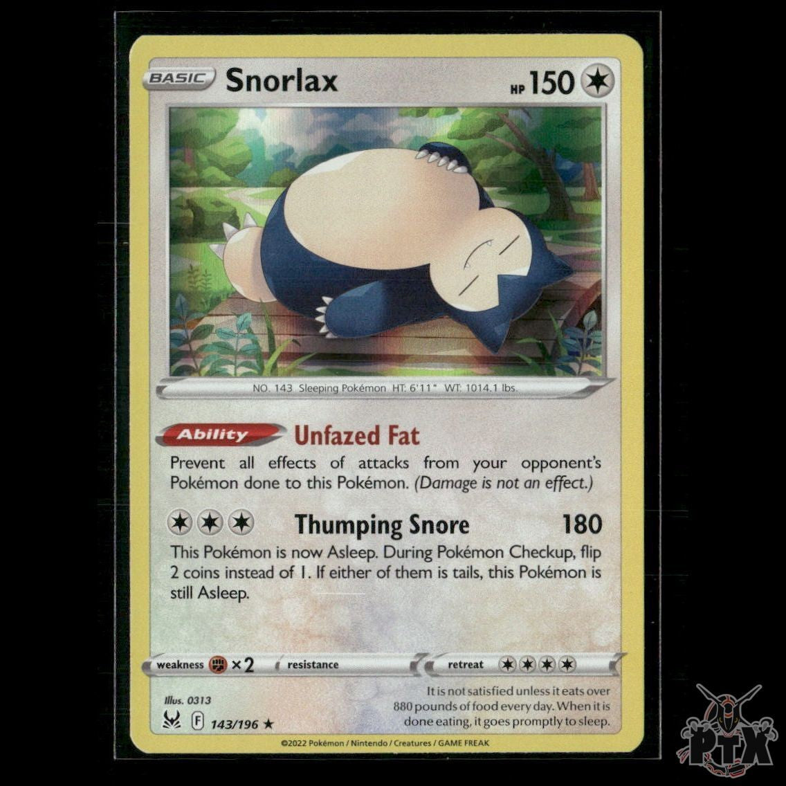Snorlax 143/196 SWSH11: Lost Origin NM Pokemon