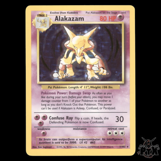 Alakazam Holo #1/102 Base Set NM/Near Mint Pokemon 1999