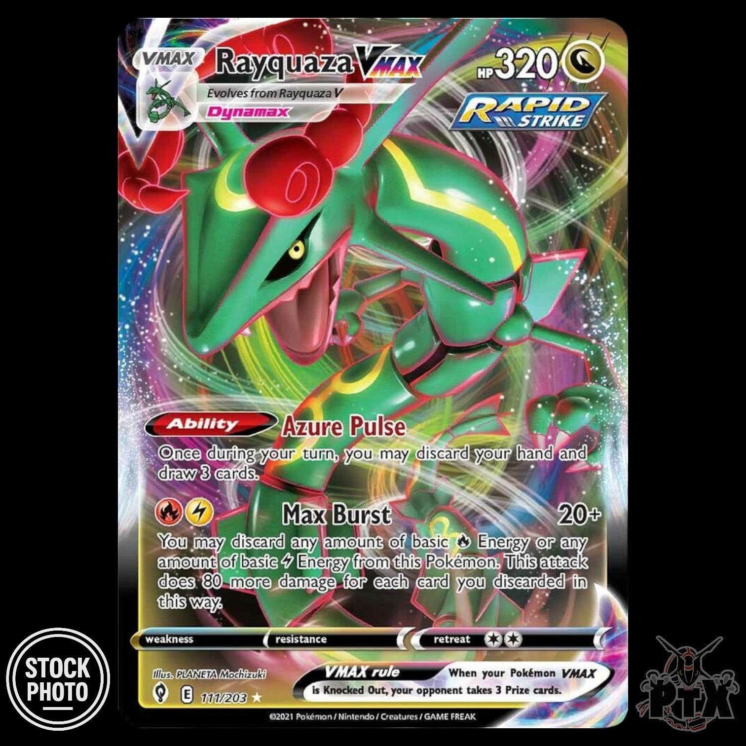 Rayquaza VMAX #111/203 Evolving Skies NM/Near Mint Pokemon 2021