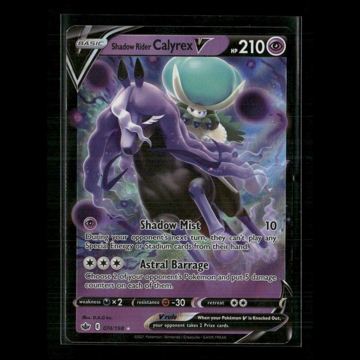 Shadow Rider Calyrex V 074/198 SWSH06: Chilling Reign NM Pokemon